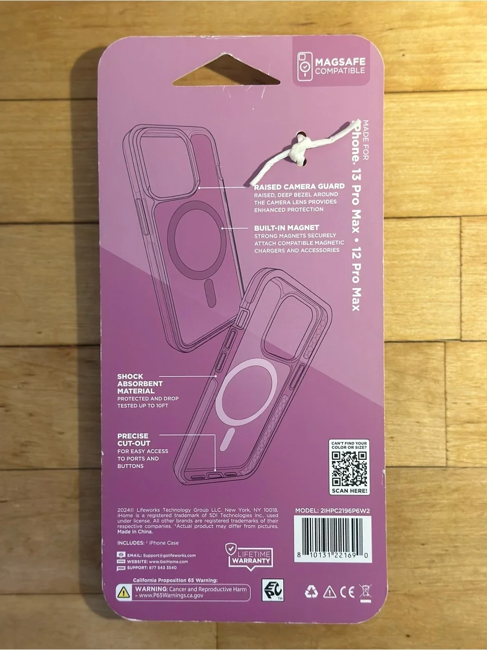 iHome Pink MagSafe Case for iPhone 13 Pro Max / 12 Pro Max